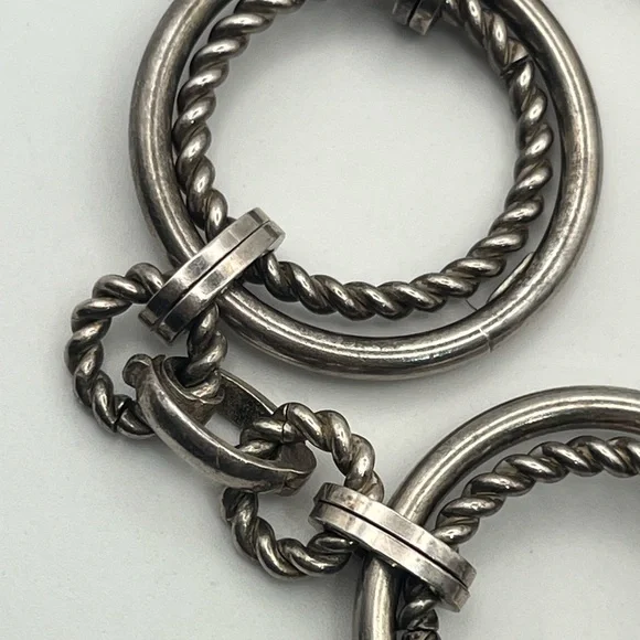 Grosse Germany heavy sterling silver round link twisted chain bracelet vintage
